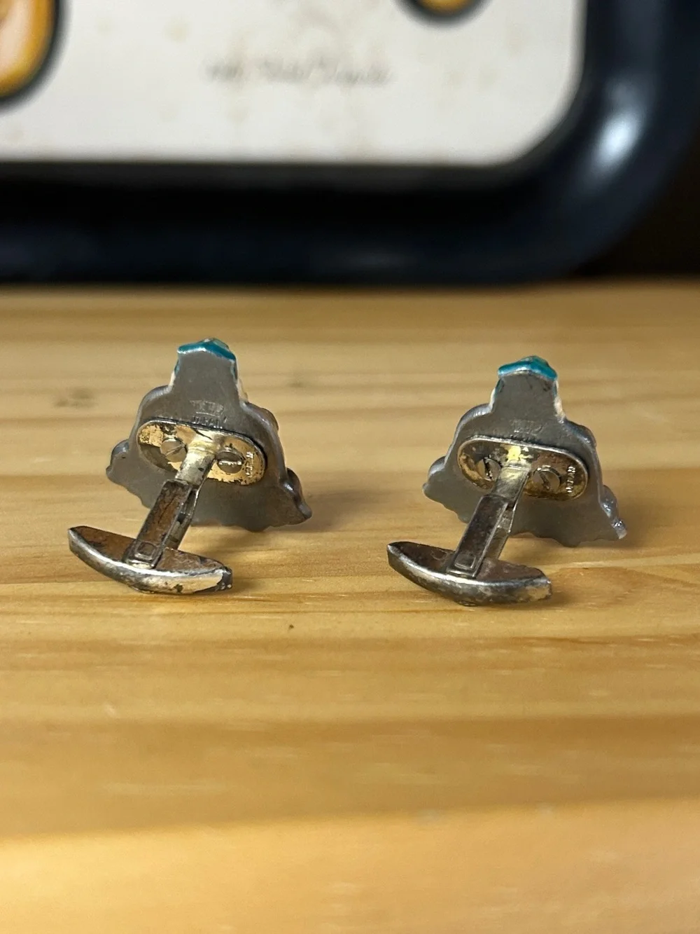 Vintage Japanese Jurojin God of Longevity, Happiness, & Wealth Cuff Links